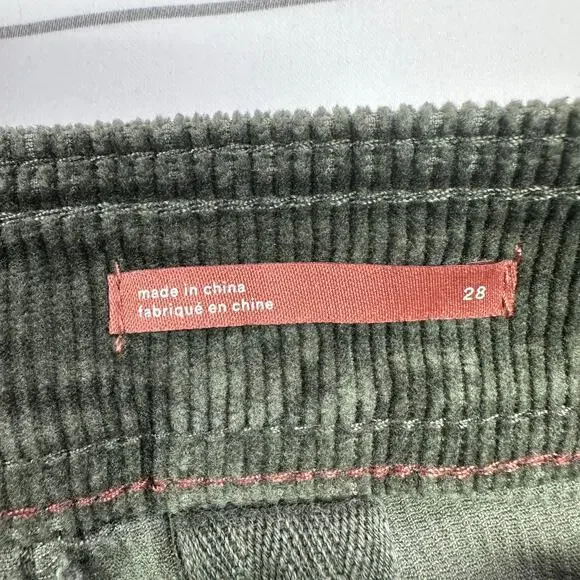 Anthropologie Pilcro Pants Womens 28 Green Moss Corduroy Trouser Bootcut Slim - Picture 5 of 15